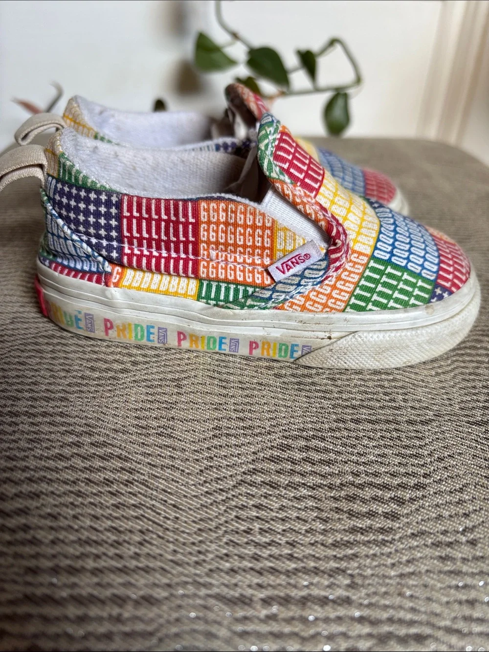 Vans Pride Rainbow Patchwork Classic Slip-On Sneakers Baby 5.5